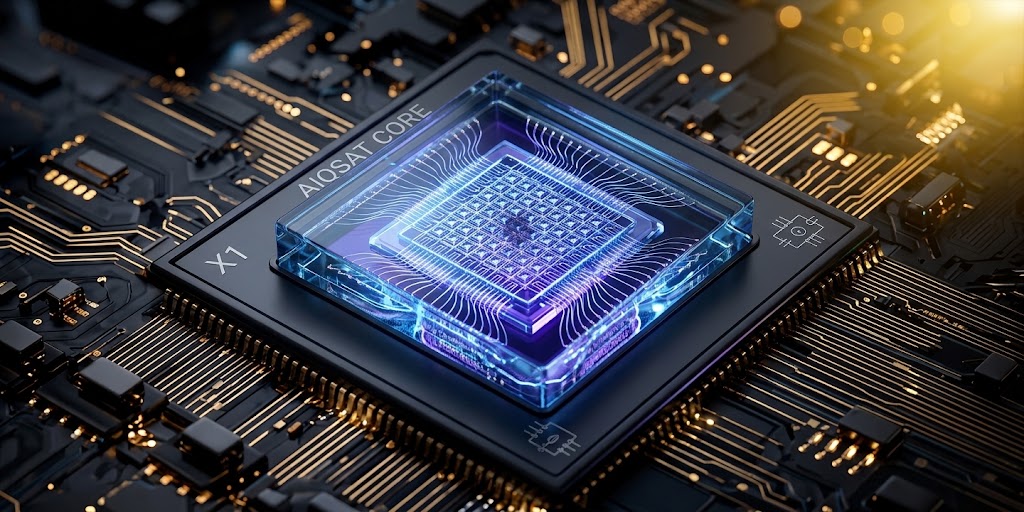 AIQSAT CORE X1 radiation-tolerant onboard AI processor on a dense circuit board